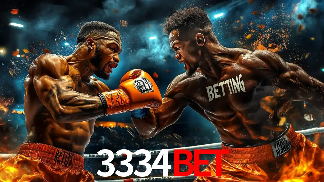Dois boxeadores em uma luta intensa e explosiva, representando a adrenalina e as oportunidades de apostas em esportes de combate disponíveis na plataforma 3334bet.
