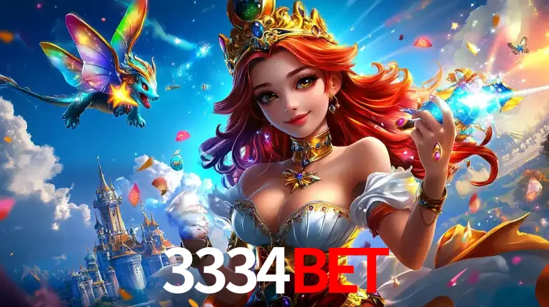 A princesa de um reino de fantasia mágico, com seu pequeno dragão, apresentando um mundo de prêmios encantados nos jogos de caça-níqueis do cassino 3334bet.